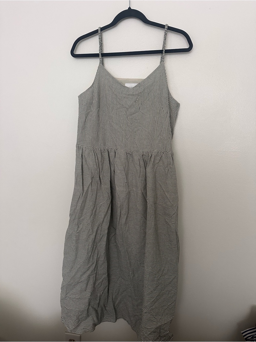 Things Between Casual Striped Spaghetti-Strap Midi Dress - Sage & White